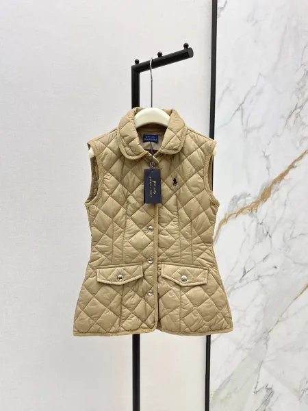 Polo Ralph Lauren Quilted Diamond Stitch Vest Beige Outerwear - 10