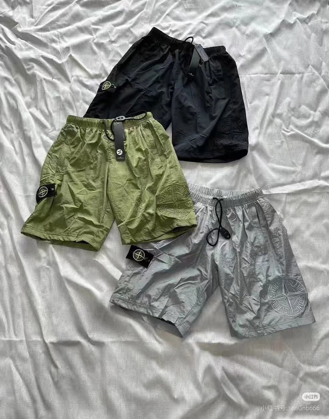 Stone Island Shadow Project Nylon Metal Shorts in Olive, Black, and Silver - 13