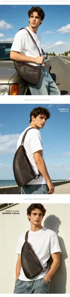Design Saddle Bag Brown Distressed Leather Crossbody Bag - 4