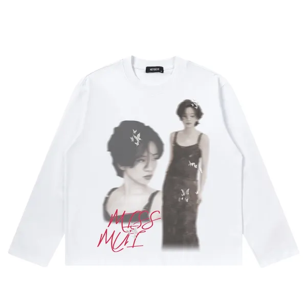 Design NOTSEXx Miss Mui Denim Wash Long Sleeve T-Shirt T-Shirts - 16