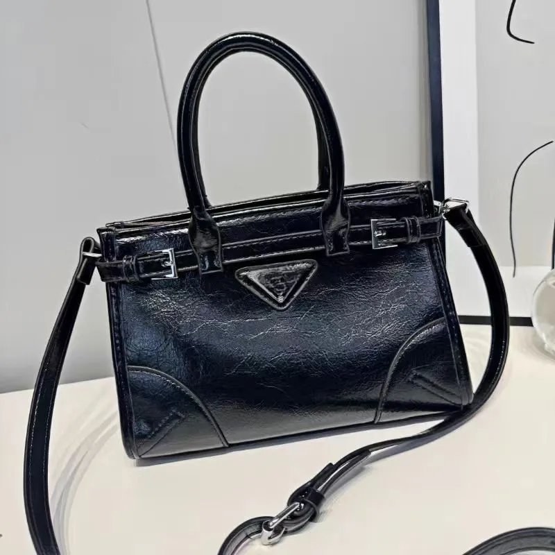 Prada Cahier Mini Black Patent Leather Handbag