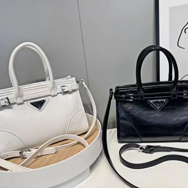 Prada Cahier Mini Black Patent Leather Handbag - 3