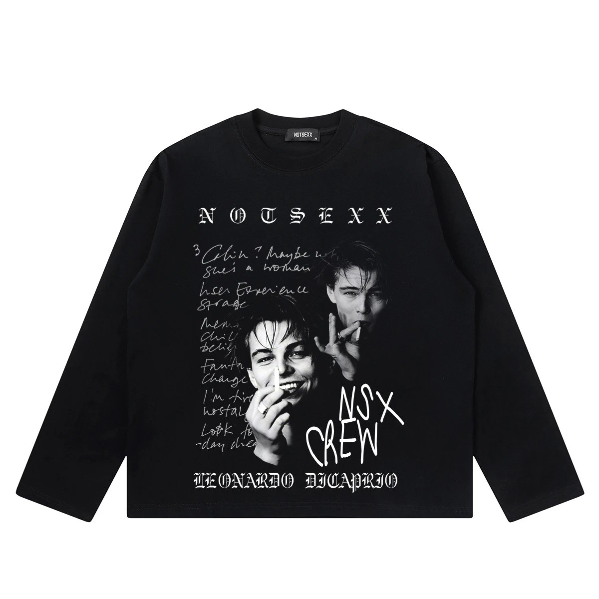 Design NOTSEXX x Leonardo DiCaprio NSX Crew Black T-Shirt T-Shirts - 11