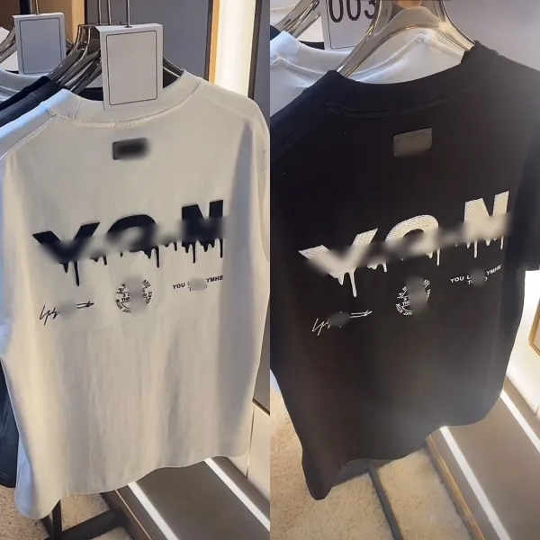 Design Y / Project x Yohji Yamamoto Dripping Logo Gray Washed T-Shirt T-Shirts - 3