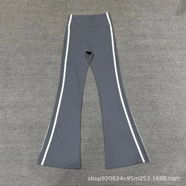 Alo Yoga Studio Line Gray with White Stripe Activewear Set - 4