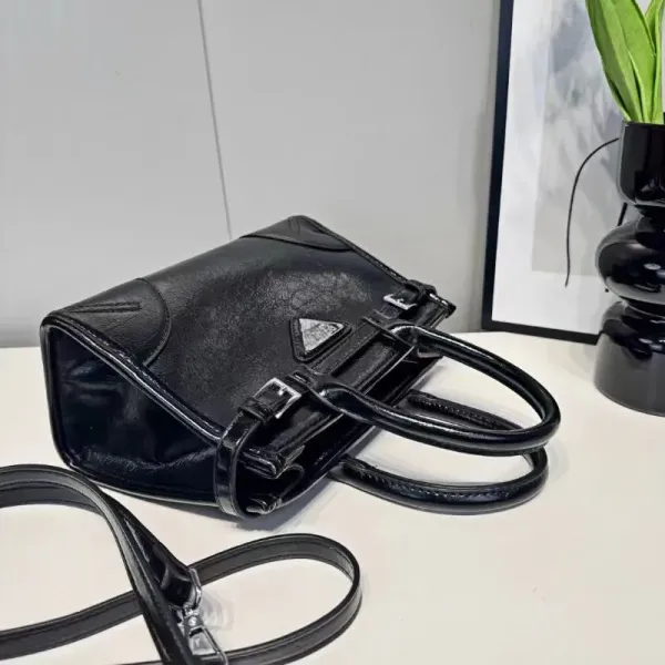 Prada Cahier Mini Black Patent Leather Handbag - 11