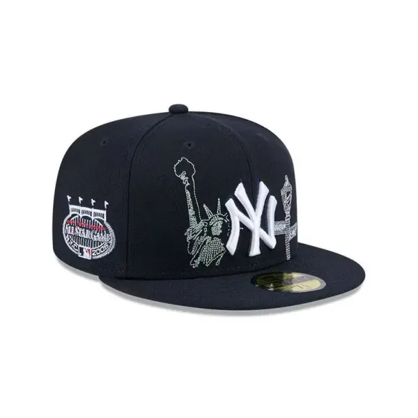 New York Yankees World Series Champions 2009 Commemorative Navy Fitted Baseball Cap Hats - 18