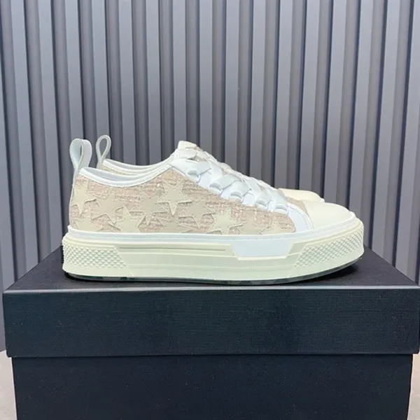 Design Star-Embellished Platform Sneakers White / Black - 3