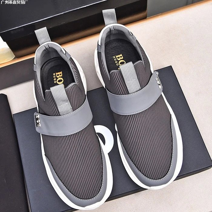 Hugo Boss Slip-On Sneakers Gray and White - 8
