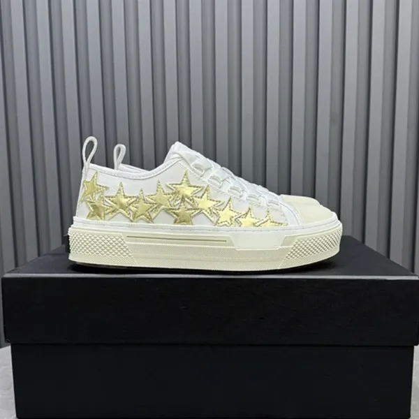 Design Star-Embellished Platform Sneakers White / Black - 4