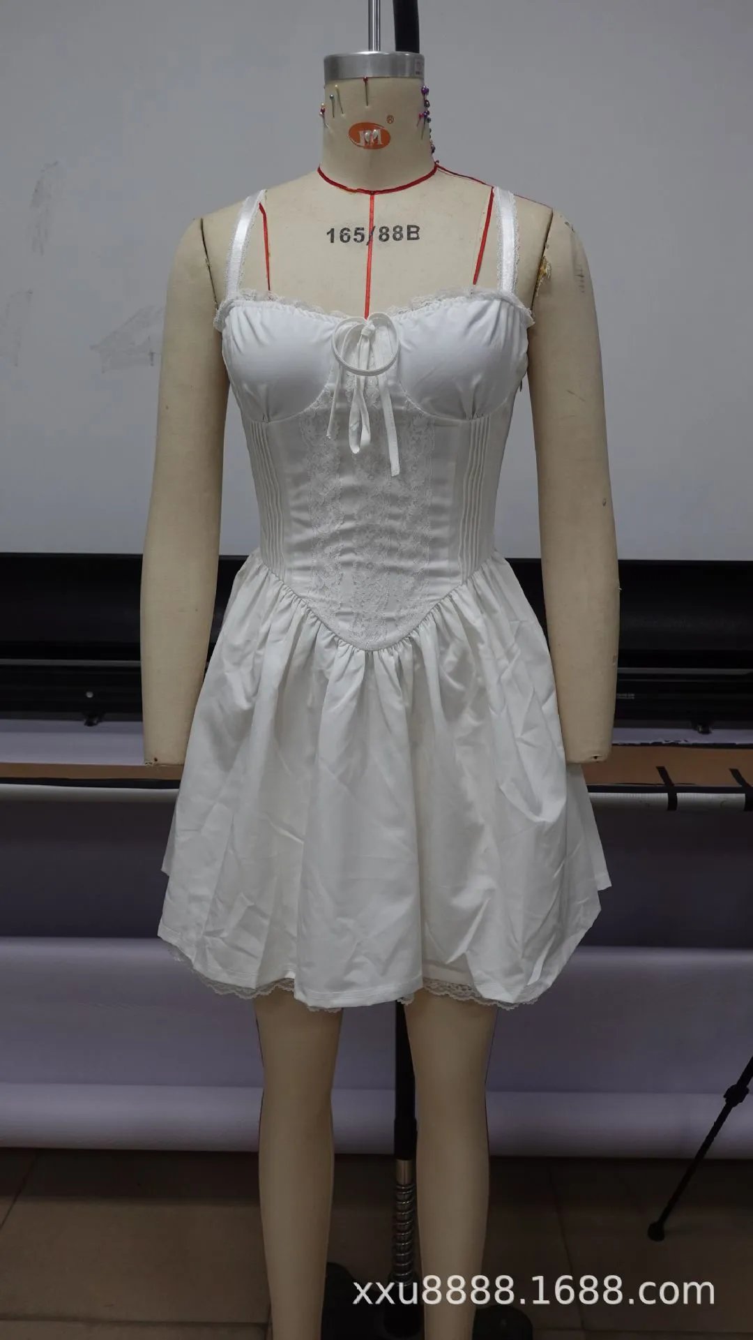Design Off-Shoulder Lace Corset Mini Dress White - 12