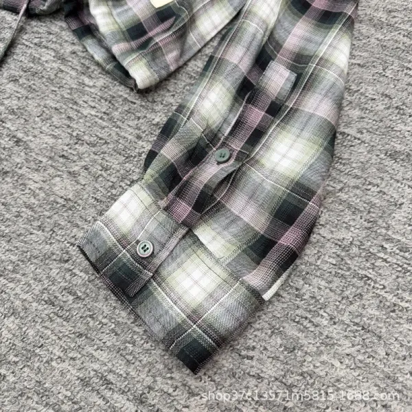 Design Plaid Hooded Shirt Jacket Multicolor - 7