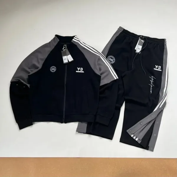 Adidas Y-3 x Neighborhood Track Jacket and Pants Black Gray Set Tracksuit - 23