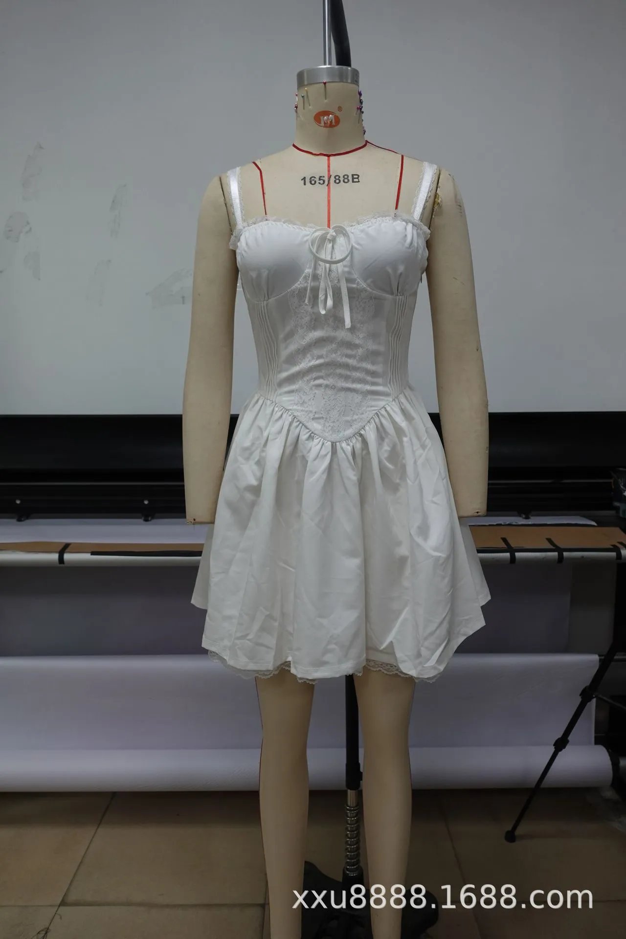 Design Off-Shoulder Lace Corset Mini Dress White - 15