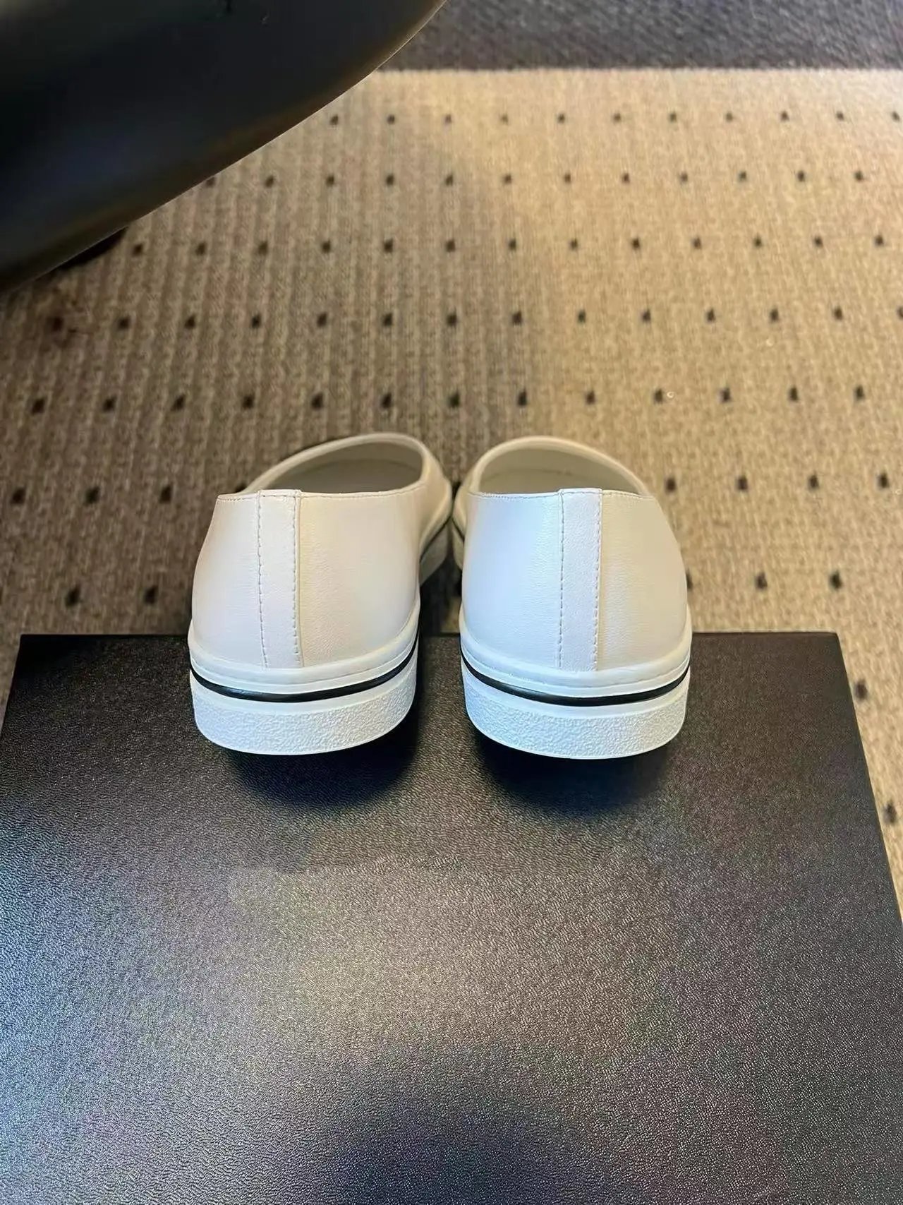 Chanel Two-Tone Cap-Toe Ballet Flats White and Black Casual Shoes - 10