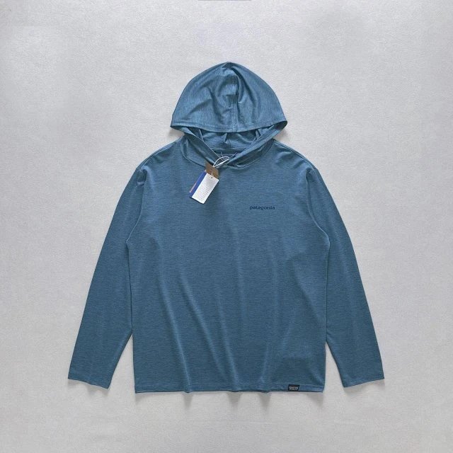 Patagonia P-6 Logo Responsibili-Tee Hooded Long Sleeve T-Shirt Olive Green Hoodie - 28