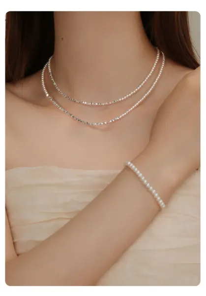 Design Pearl Chain Necklace with Magnetic, Yuanbao, and PAT Clasps Silver Jewelry - 12