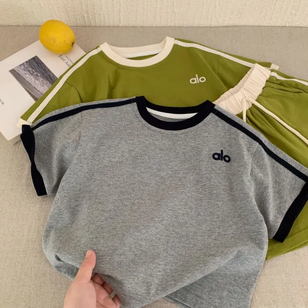 Alo Yoga Essential Stripe Set Gray - 6