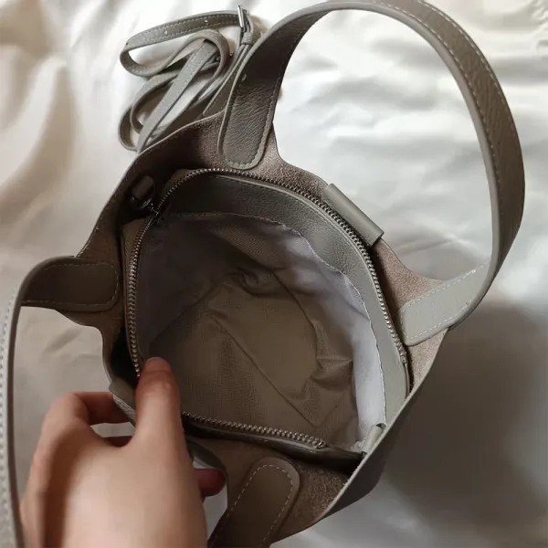 Design Mini Bucket Bag Beige Handbag - 5