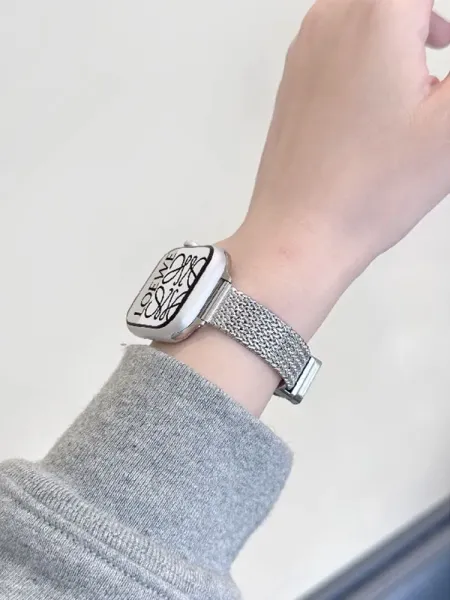 Loewe Anagram Smartwatch Band Silver Mesh Strap Watches - 11