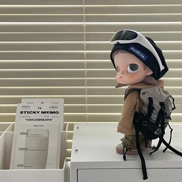 Pop Mart Labubu x Real Life Hoodie Beige Figure with Goggles - 8