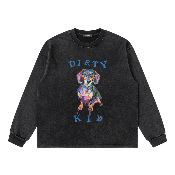 Design NOTSEXX Dirty Kid Multicolor Dachshund Long-Sleeve T-Shirt T-Shirts - 14