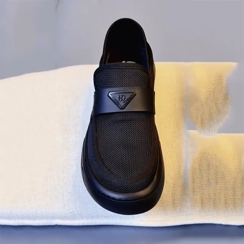Prada Re-Nylon Loafer Black Mesh Slip-On Shoes - 3