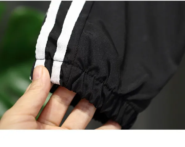 Nike Windbreaker and Track Pants Set Black White Kids Tracksuit - 15