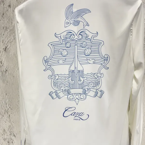 Casablanca Tennis Shirt White with Navy Stripes Shirt - 8