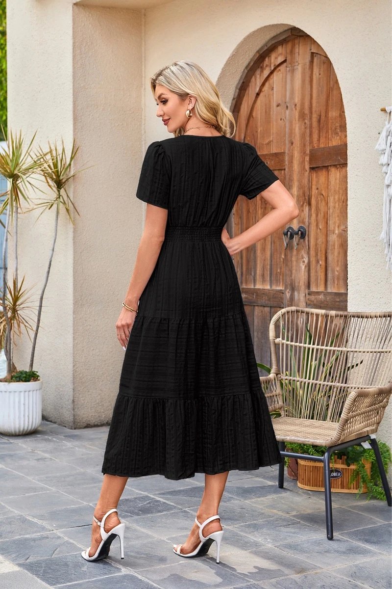Design Tiered Ruffle Midi Dress Pink - 12