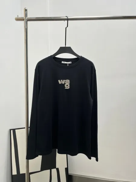 Alexander Wang Wa9 Embellished Black Long-Sleeve T-Shirt - 1