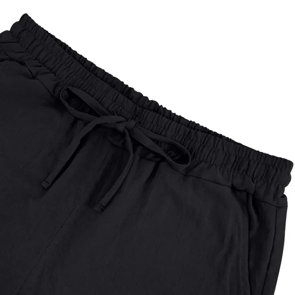 Design Drawstring Waist Shorts White - 75