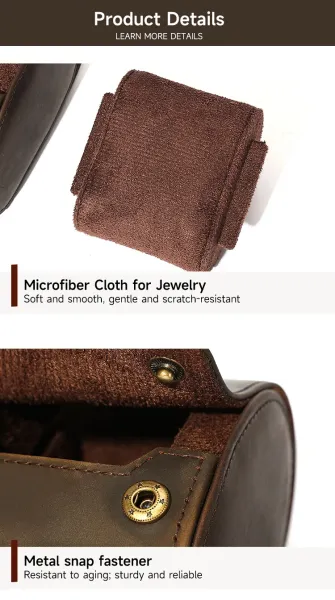 Design Leather Roll-Up Case Brown Accessory Wallets - 9