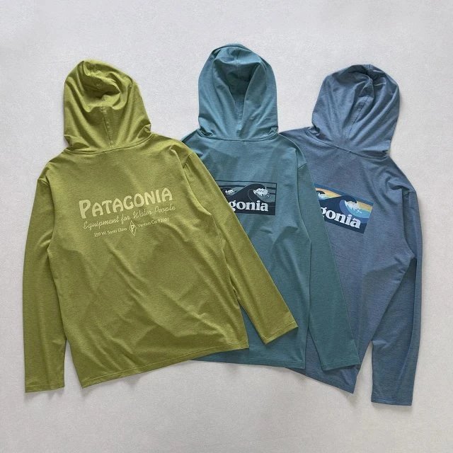 Patagonia P-6 Logo Responsibili-Tee Hooded Long Sleeve T-Shirt Olive Green Hoodie - 23