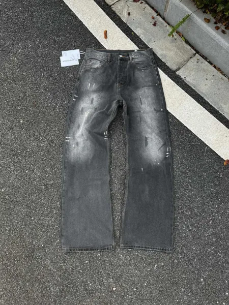 Denim Tears Distressed Print Wide-Leg Jeans Multicolor - 16