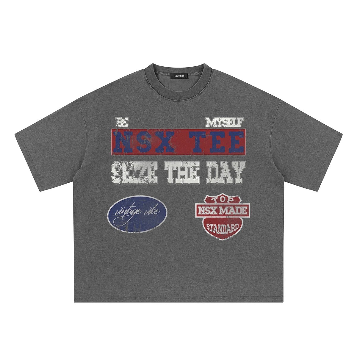 NSX TEE Seize The Day Gray Graphic T-Shirt T-Shirts