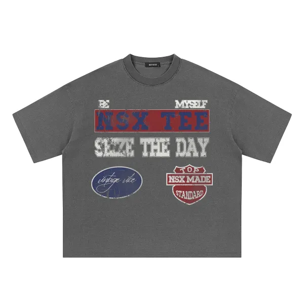 Design NSX TEE Seize The Day Gray Graphic T-Shirt T-Shirts - 1