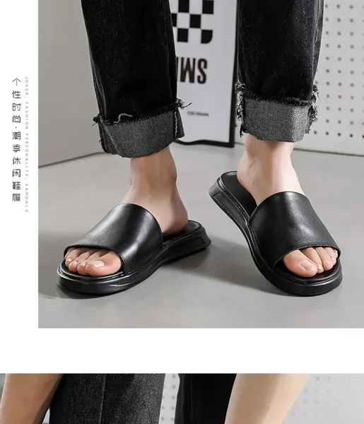 Design Slide Sandal Black Slippers - 11