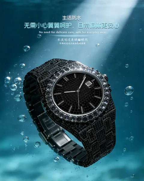 Design Precious Duke All-Black Pave Crystal Watch Watches - 8