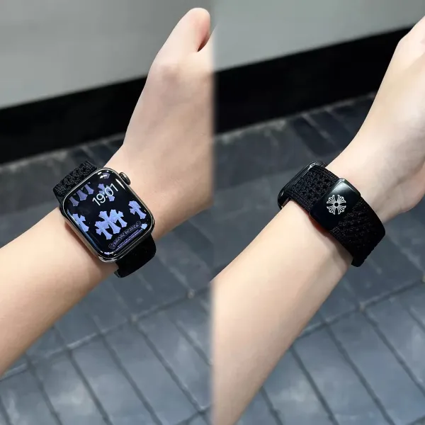 Chrome Hearts x Apple Watch Black Mesh Band with Cross Motif Smartwatch - 3