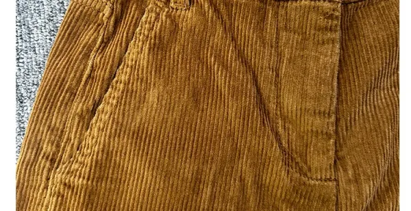 Design Corduroy Wide-Leg Trousers in Mustard Brown Pants - 12