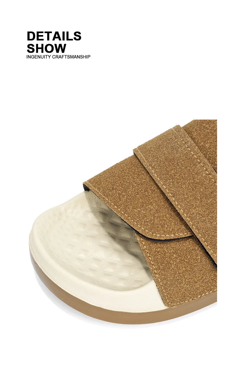 Design Two-Strap Slide Sandals Beige and Black Slippers - 6