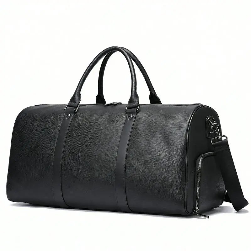 Design Classic Leather Duffle Bag Black Travel Bag