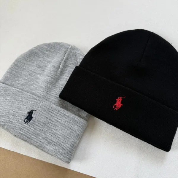 Polo Ralph Lauren Classic Beanie Black and Gray - 9