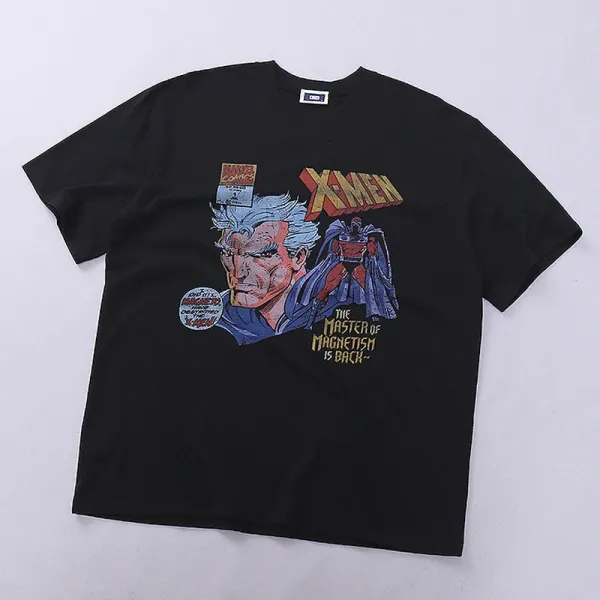 Design X-Men Comic Graphic Print Black T-Shirt T-Shirts - 1