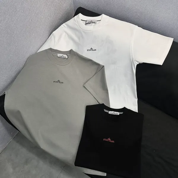 Stone Island Logo Patch T-Shirt White, Gray, Black - 5