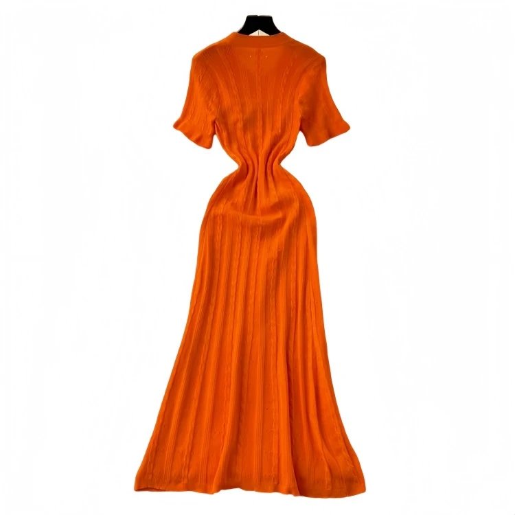 Design Knit Button-Front Midi Dress Burgundy - 25