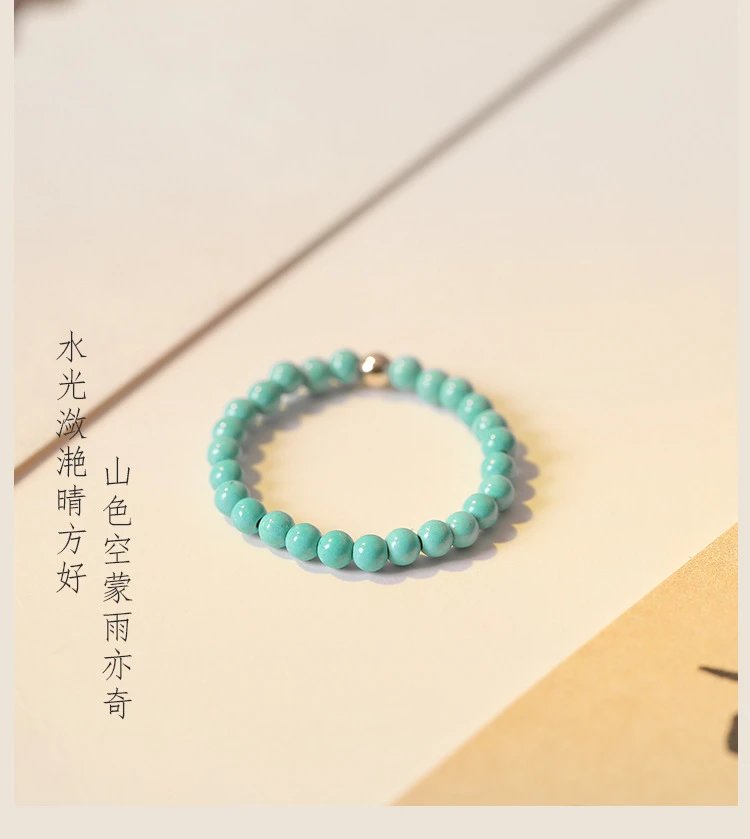 Design Turquoise Small Green Beaded Bracelet Jewelry - 8
