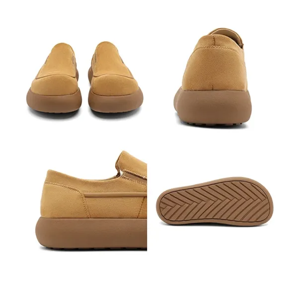 Design Suede Loafer Slip-On Beige Casual Shoes - 4