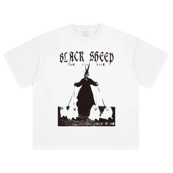 Design NSX Band Black Sheep But I'm Nice T-Shirt White T-Shirts - 1